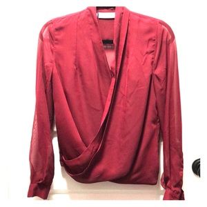 Funky Burgundy Sheer Top w/Built in Tank